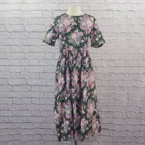 Vintage 80s Floral Cotton Dress